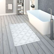   Rövidszálú fürdőszoba szőnyeg geometrikus mintával - fehér 50x80 cm
