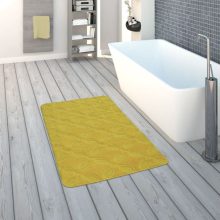   Rövidszálú fürdőszoba szőnyeg geometrikus mintával - sárga 60x100 cm