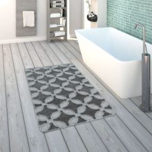   Rövidszálú fürdőszoba szőnyeg geometrikus mintával - szürke 40x55 cm 