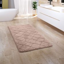   Csúszásgátlós fürdőszobai szőnyeg 3D marokkói mintás - bézs 60x100 cm