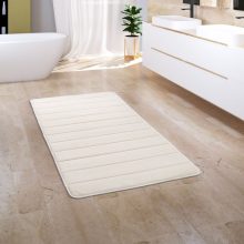   Csúszásgátlós fürdőszobai szőnyeg 3D csíkos - krém 65x120 cm