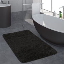 Hosszú szálú fürdőszobai szőnyeg - fekete 40x55 cm