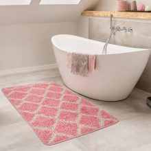   Gyémánt mintás fürdőszoba szőnyeg - rózsaszín 40x55 cm