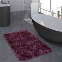 Hosszabb szőrű fürdőszoba szőnyeg - lila 60x100 cm