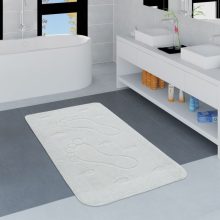Lábnyomos fürdőszoba szőnyeg - fehér 50x80 cm