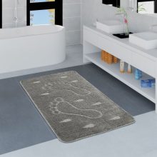 Lábnyomos fürdőszoba szőnyeg - szürke 50x80 cm