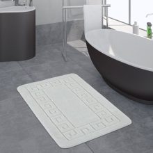 Görög mintás fürdőszoba szőnyeg - fehér 50x80 cm