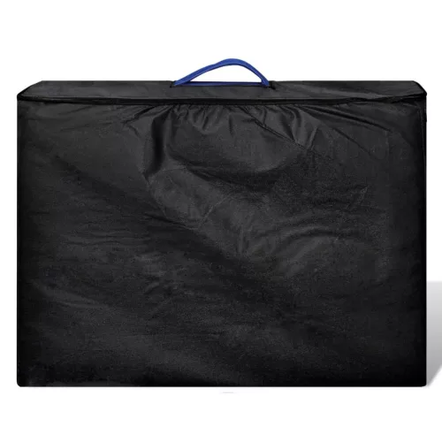  kétzónás kék összecsukható masszázsasztal fa vázzal