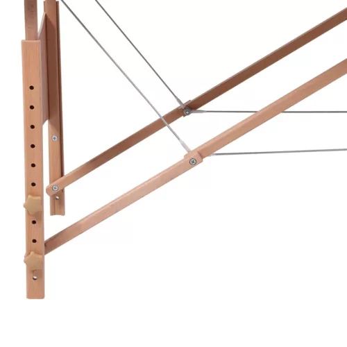  kétzónás krémfehér összecsukható masszázsasztal fa vázzal