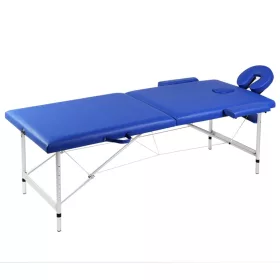     2 zónás kék összecsukható masszázsasztal alumínium vázzal