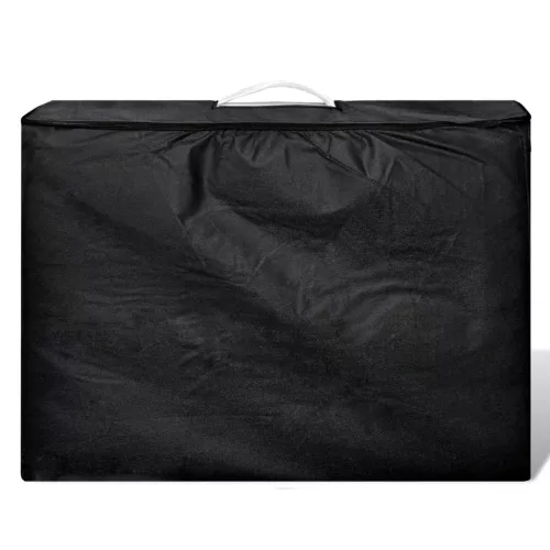  négyzónás krémfehér összecsukható masszázsasztal fa vázzal