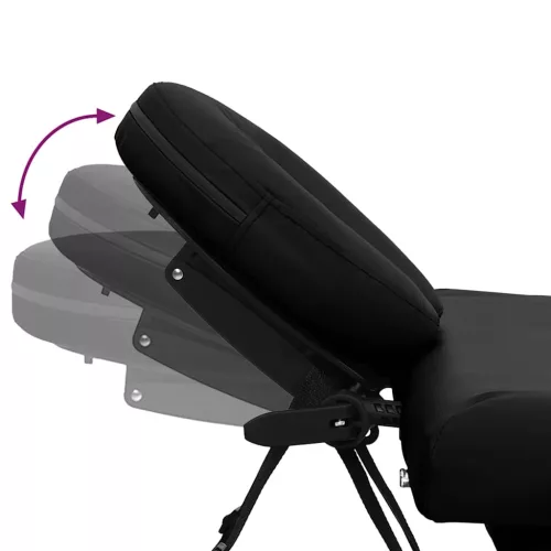  4 zónás fekete összecsukható masszázsasztal alumínium vázzal