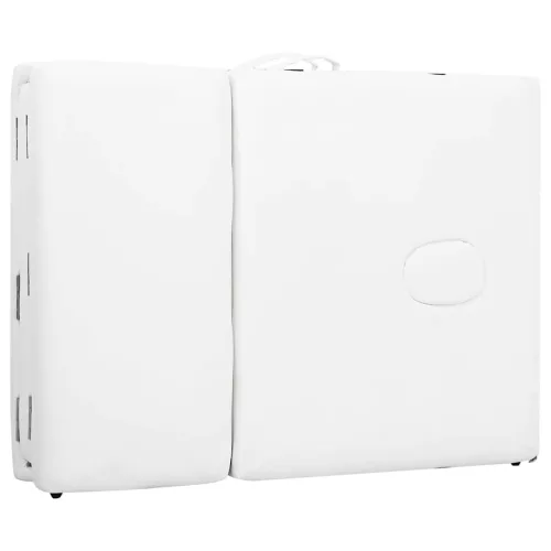 Krém Fehér Összecsukható Masszázságy 4 részes alumínium keret