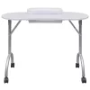 Fehér összecsukható manikűr asztal görgőkkel  