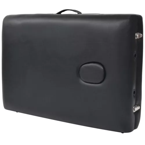  2 zónás fekete összecsukható 10 cm vastag masszázsasztal