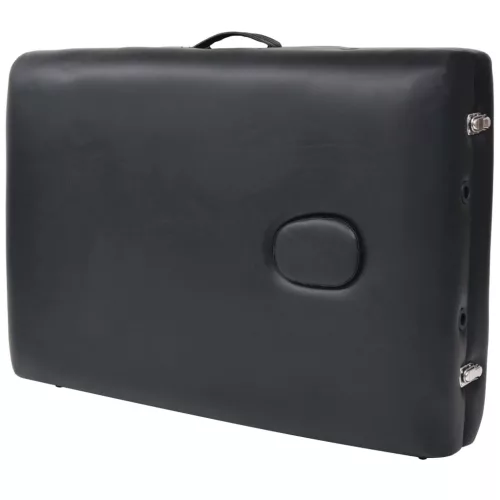  3 zónás fekete összecsukható 10 cm vastag masszázsasztal