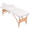  2 zónás fehér összecsukható 10 cm-es masszázsasztal és zsámoly