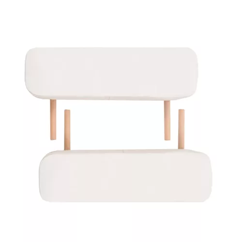  2 zónás fehér összecsukható 10 cm-es masszázsasztal és zsámoly