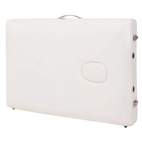  2 zónás fehér összecsukható 10 cm-es masszázsasztal és zsámoly