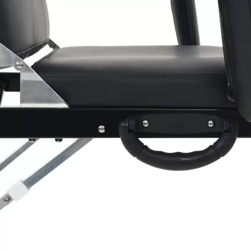  hordozható fekete műbőr arckezelő szék 185 x 78 x 76 cm