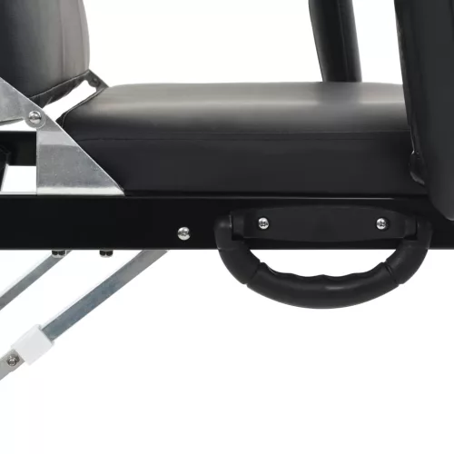  hordozható fekete műbőr arckezelő szék 185 x 78 x 76 cm