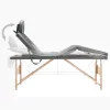  4 zónás antracitszürke masszázsasztal fa vázzal 186 x 68 cm