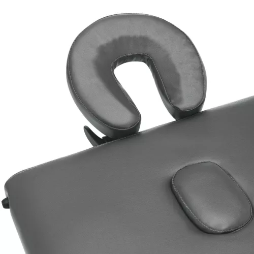  2 zónás antracit masszázsasztal alumínium vázzal 186 x 68 cm