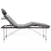  antracitszürke 4 zónás masszázsasztal alumíniumvázzal 186x68 cm