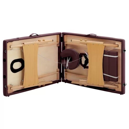   kétzónás borlila összecsukható fa masszázsasztal