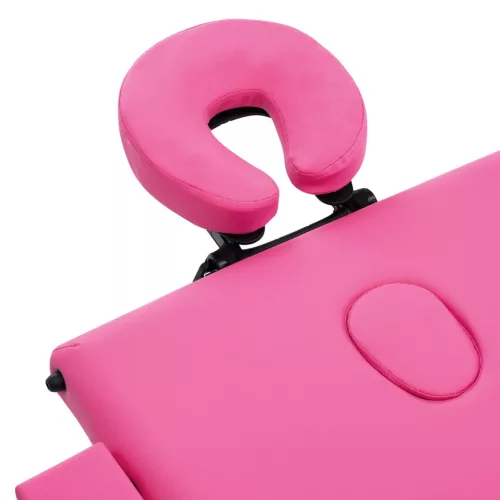  háromzónás rózsaszín összecsukható fa masszázsasztal