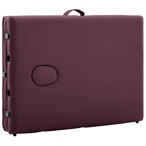  háromzónás borlila összecsukható fa masszázsasztal