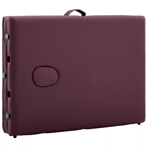  háromzónás sötétlila összecsukható alumínium masszázsasztal