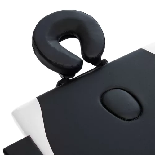   kétzónás fekete és fehér összecsukható fa masszázsasztal