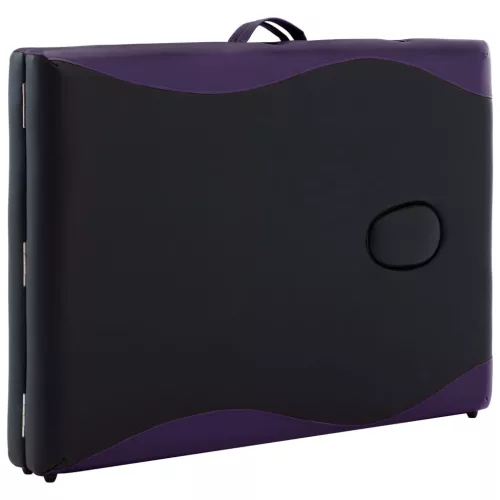   kétzónás fekete összecsukható fa masszázsasztal