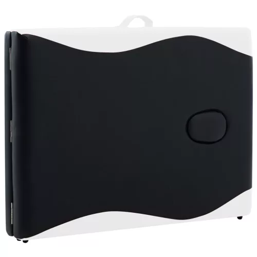  kétzónás fekete és fehér összecsukható alumínium masszázsasztal