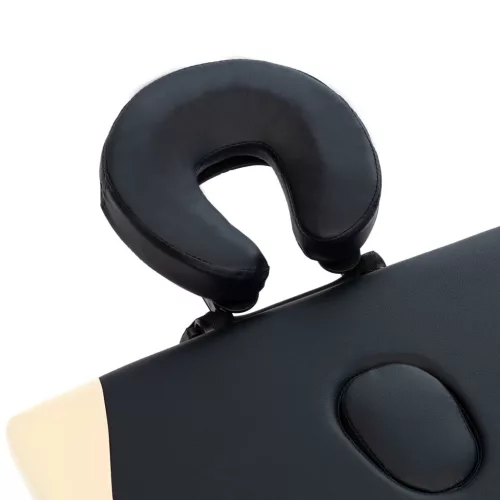  kétzónás fekete és bézs összecsukható alumínium masszázsasztal