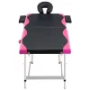  kétzónás fekete és pink összecsukható alumínium masszázsasztal