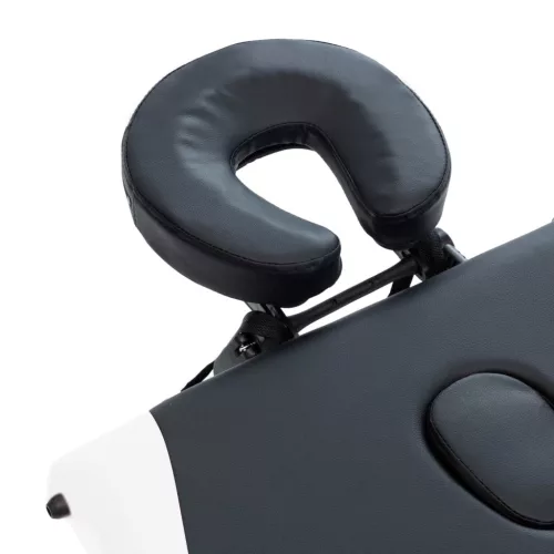  4 zónás fekete és fehér összecsukható alumínium masszázsasztal