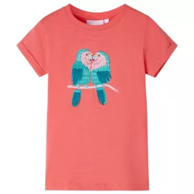 Korall színű gyerekpóló 128