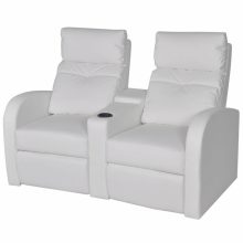   VID TV néző fotel/mozifotel pohártartóval - 2 személyes -fehér