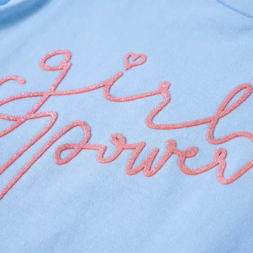 Világoskék fodros ujjú gyerekpóló 104