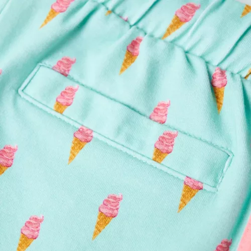 Mentaszínű gyerekrövidnadrág húzózsinórral 116