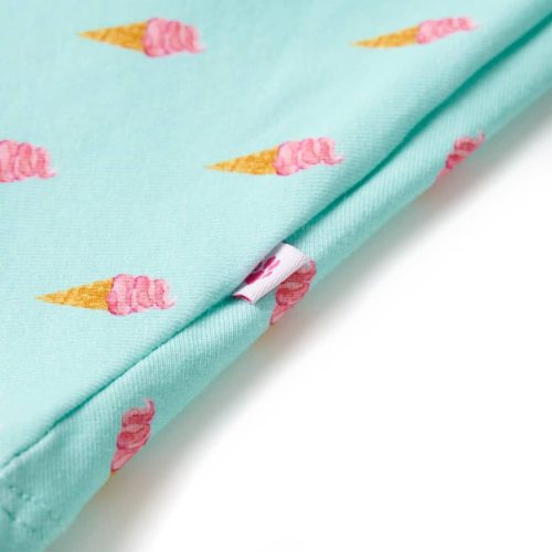 Világosmenta színű gyerekruha húzózsinórral 116