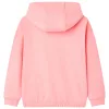 Élénk rózsaszín kapucnis gyerekpulóver 116