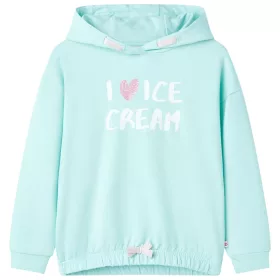 Világoskék kapucnis gyerekpulóver 128