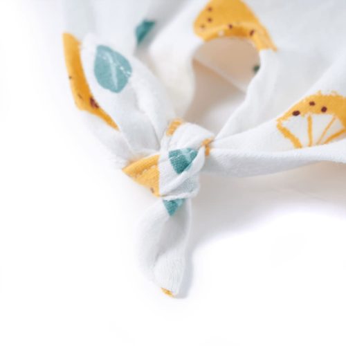 Ekrü színű gyerekpóló csomós szegéllyel 116