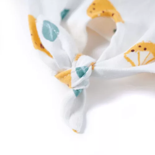 Ekrü színű gyerekpóló csomós szegéllyel 128