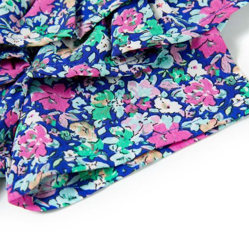 Kobaltkék gyerekruha fodros ujjakkal 104