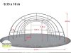 TP HIGHLANDER 9,15x10m ipari sátorcsarnok / mezőgazdasági sátor tűzálló PRIMEtex 2300 ponyvával, ablakkal - sötétzöld