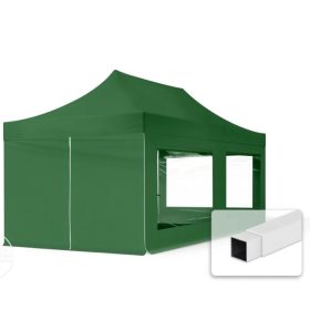   TP 3x6m összecsukható acél pavilon, 4 db oldalfallal - zöld